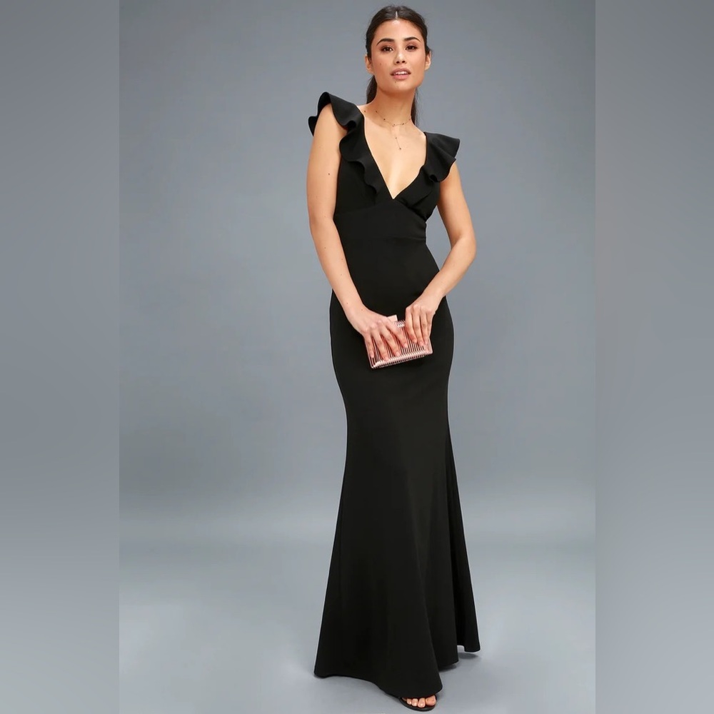 Lulus Perfect Opportunity Black Maxi Dress size S